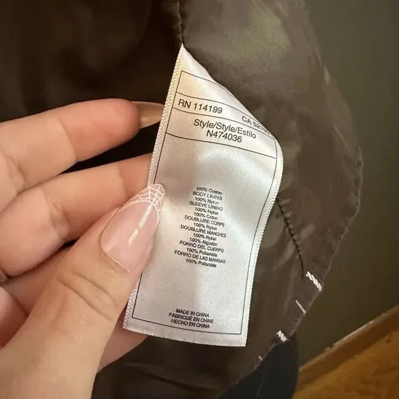 Roxy‎ Brown White Striped Cropped Blazer Jacket Y2K L Large - Picture 3 of 7